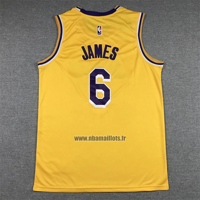 Maillot Los Angeles Lakers LeBron James NO 6 Icon 2022-23 Jaune
